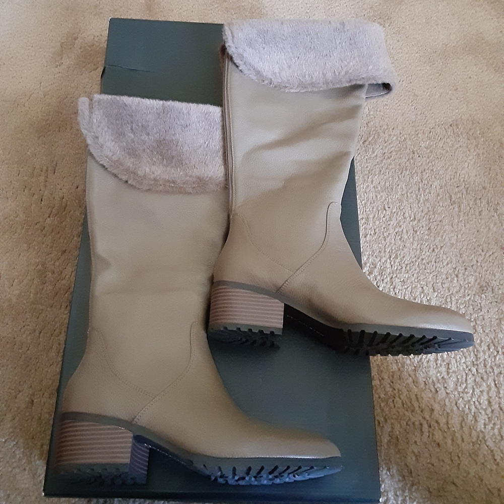 New H by Halston genuine leather boots.